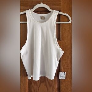 Free Est Free People High NeckWhite Sleeveless Top